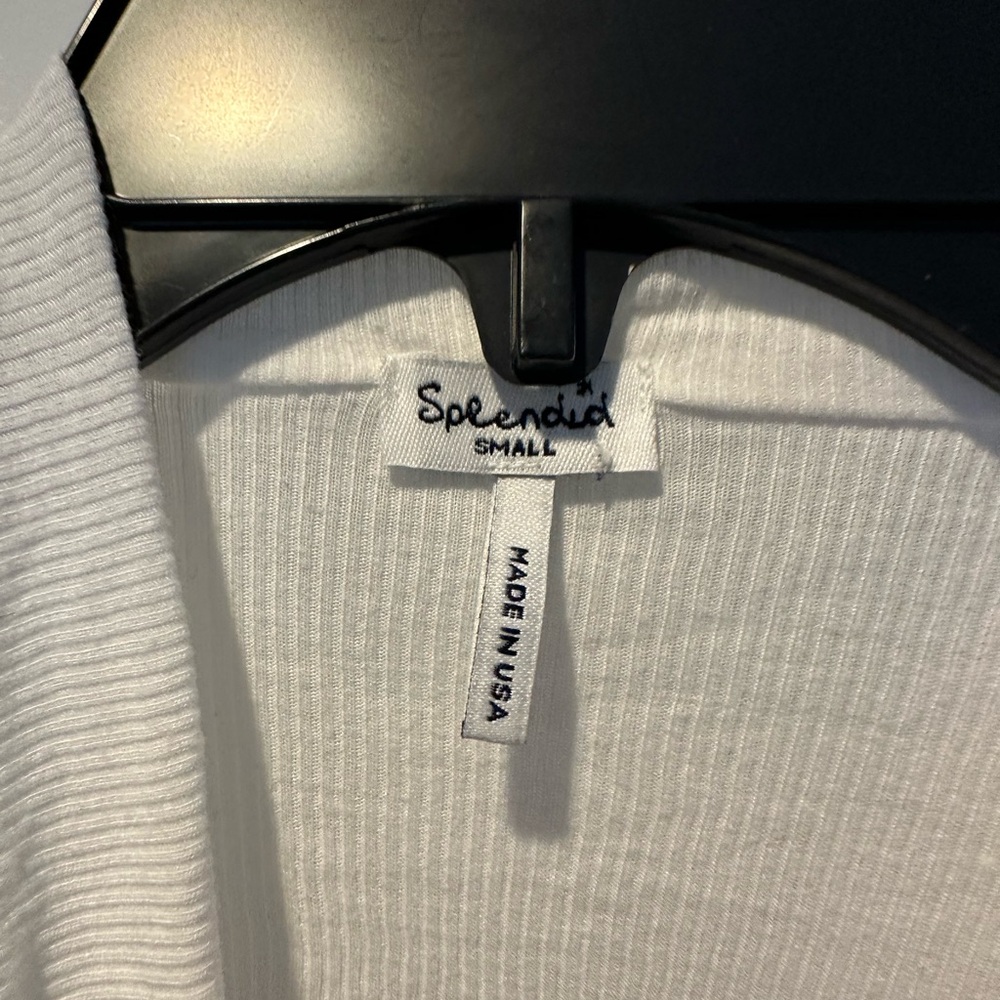 Splendid Ribbed White Top - Picture 2 of 2